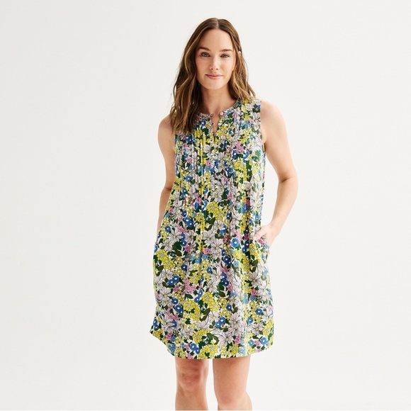 Women's Sonoma Goods For Life® Sleeveless Pintuck Dress - Picture 1 of 6